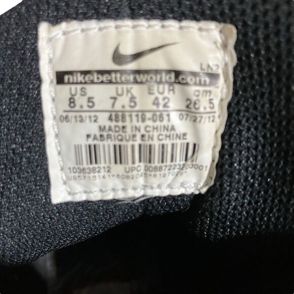 Nike Air Max Sneakers Mens 8.5 Black Basketball Max Barkley Hyperfuse 488119-061 - Picture 6 of 11